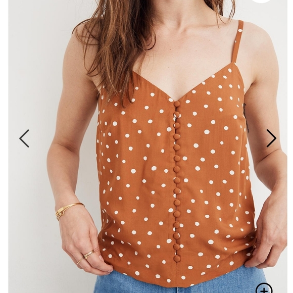 Button-Down Cami Top in Inkspot Dots - Picture 4 of 5